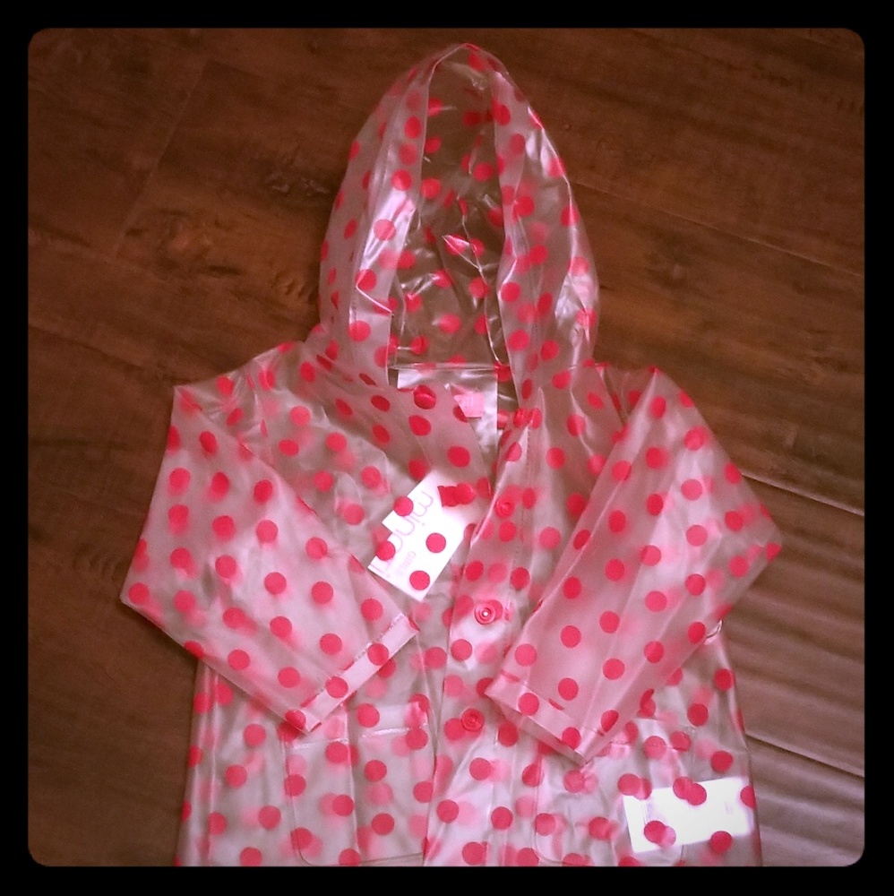 NWT Red polka dot raincoat